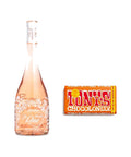 1 Vino La Vie en Rosé + 1 Chocolate de Caramelo y Sal Marina · Fondo blanco