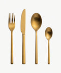 Set de Cubiertos Gold Satin (4 juegos) x 16 pzas. · Fondo blanco
