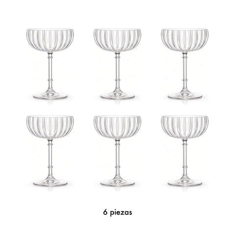 Set Copa Coupe Rims (Cristal) 205 ml. x 6 pzas. · Contenido de la caja