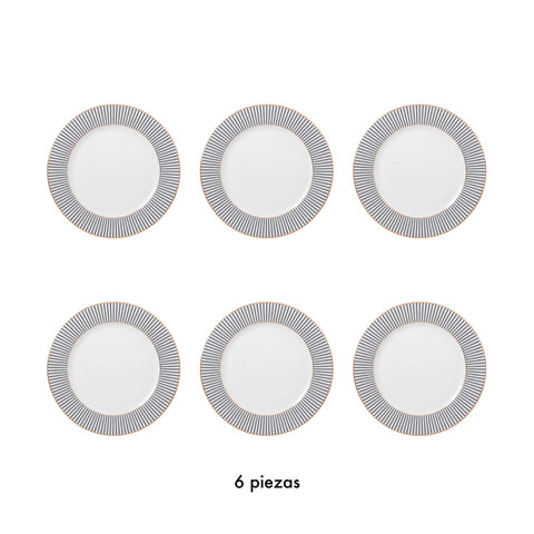 Juego de 6 platos para postre (21 cm) x 6 pzas. · Contenido de la caja