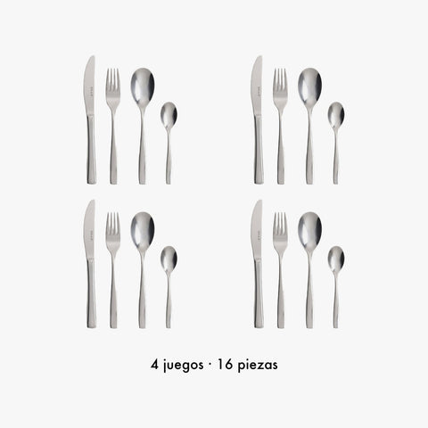 Set de Cubiertos Lotus (4 juegos) x 16 pzas. · Contenido de la caja
