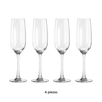 Set Copa Champagne Pulse 210 ml x 4 pzas. · Contenido de la caja