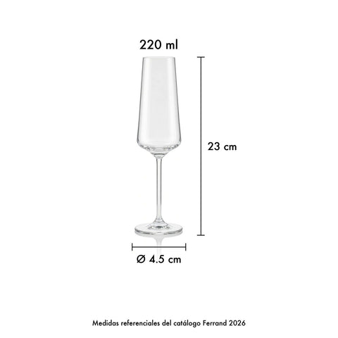 Set Copa Sparkling Allure 220 ml x 6 pzas. · Medidas