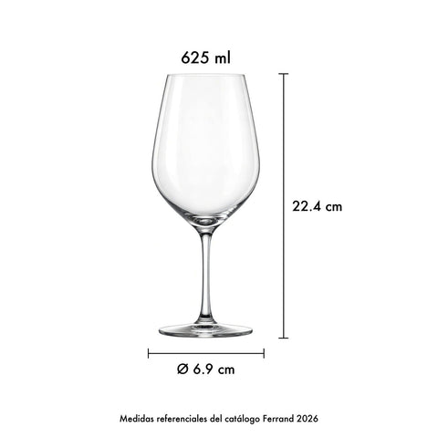 Set Copas Sommelier Classic (Cristal) x 6 pzas. · Medidas