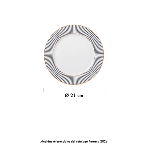Juego de 6 platos para postre (21 cm) x 6 pzas. · Medidas