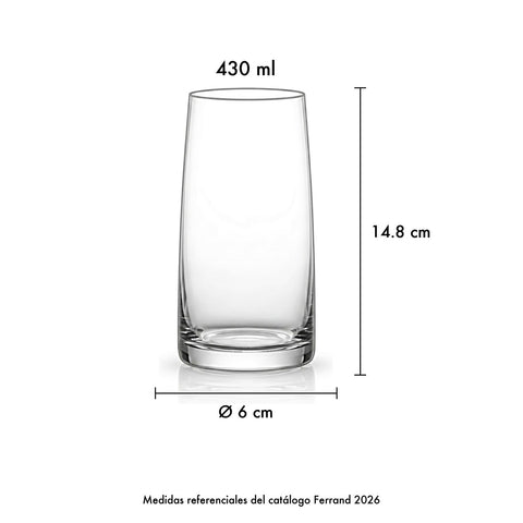 Set Vaso Long Drink Allure 430 ml x 6 pzas. · Medidas