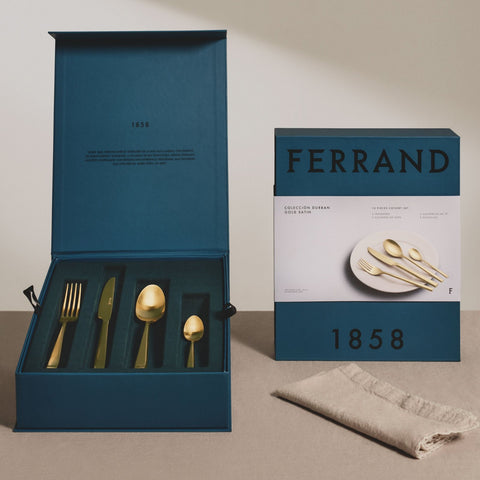 Set de Cubiertos Gold Satin (4 juegos) x 16 pzas. · Empaque Ferrand