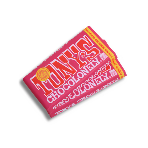 Chocolate de leche con trozos de caramelo y galleta Tony’s de 180 g