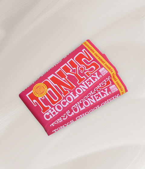 Chocolate de leche con trozos de caramelo y galleta Tony’s de 180 g