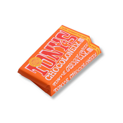 Chocolate de leche con caramelo y sal marina 180 g Tony’s