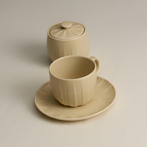 Pack: 6 de tazas c/ platito + Azucarero Absolute