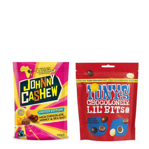 Pack: Cashew + Lil’ Bits triple: chocolate con leche, chocolate negro y chocolate blanco
