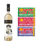 Pack de 3 barras de chocolate Tony’s Chocolonely + Vino Blanco Dizeres
