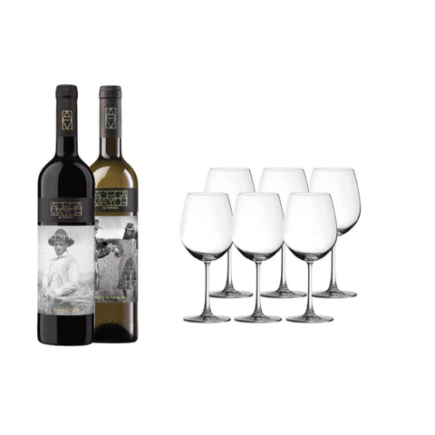 Pack Reserva (1 Vino Tinto & Vino Blanco ) + 1 Set De Copas Sommelier Special